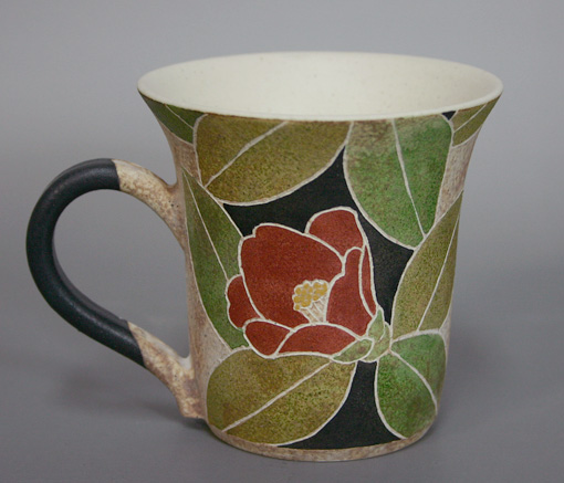 Kasama hand-painted cup by Ohnuki Hiroyuki 