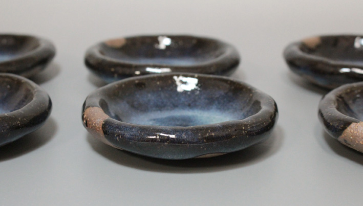 Japanese pottery/Hagi ware - Blue flow Hagi yuzamashi by Seigan