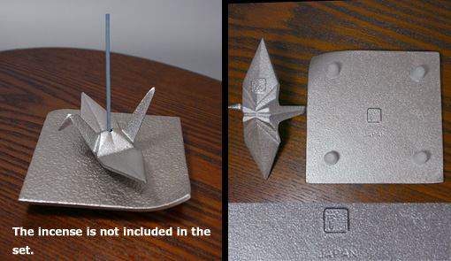 Nambu teki origami crane incense holders by Iwachu