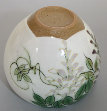 Handpainted wisteria teacup
