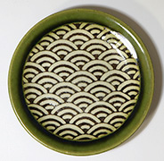 Oribe Seigaiha (Ocean wave) pattern dish