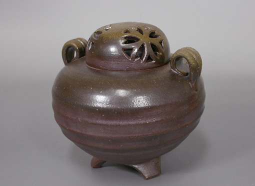 Japanese pottery - Bizen incense burner