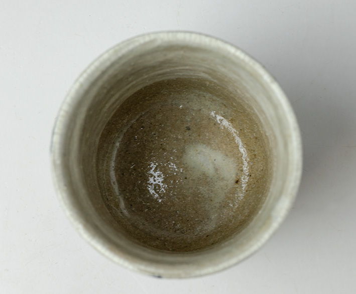 The top view of Kiji Karatsu yunomi tea cup