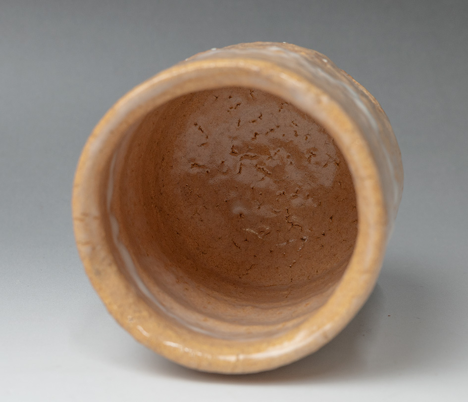 Hagiyaki biwa (Loquat) yunomi - inside view