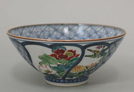 Kyoyaki handpainted rice bowl