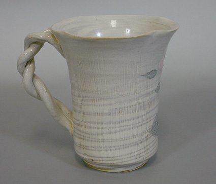 Japanese pottery/Kyoto ware -hydrangea mug from Bunsen kiln