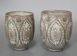 Japanese pottery Sepia mishima yunomi cup