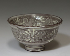 Sepia Mishima guinomi from Touraku kiln