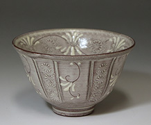 Japanese pottery Sepia mishima yunomi cup