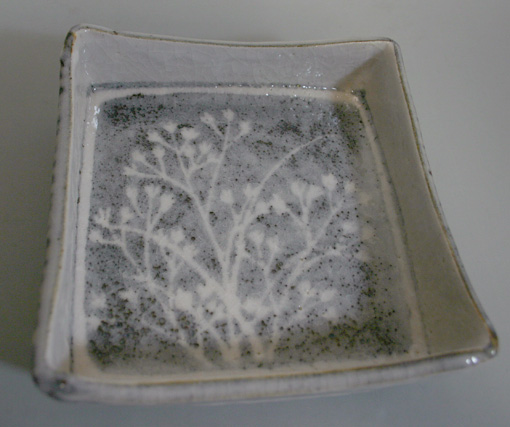 Nezumi Shino Square dish by Ito Kenichi