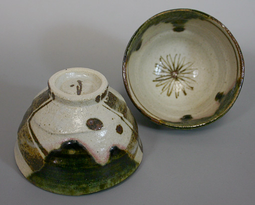 Japanese pottery - oribe tea cups