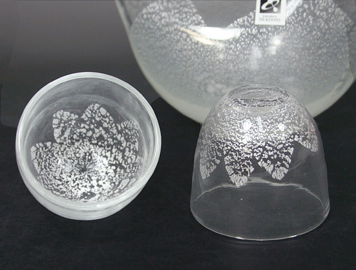 Japanese glass sake set for cold sake