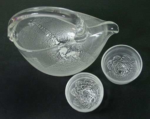 Japanese glass sake set for cold sake