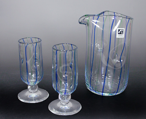 Japanese glass sake set for cold sake