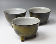 Japanese pottery - Tokoname teacups by Hokujo