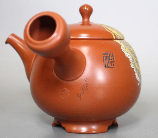 Japanese pottery-Tokoname wisteria teapot by Setsudo/Kodo