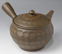 Tokoname nerikomi kyusu teapot by Yusen