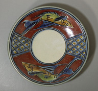 Japanese pottery - Okinawa - sgraffito plat